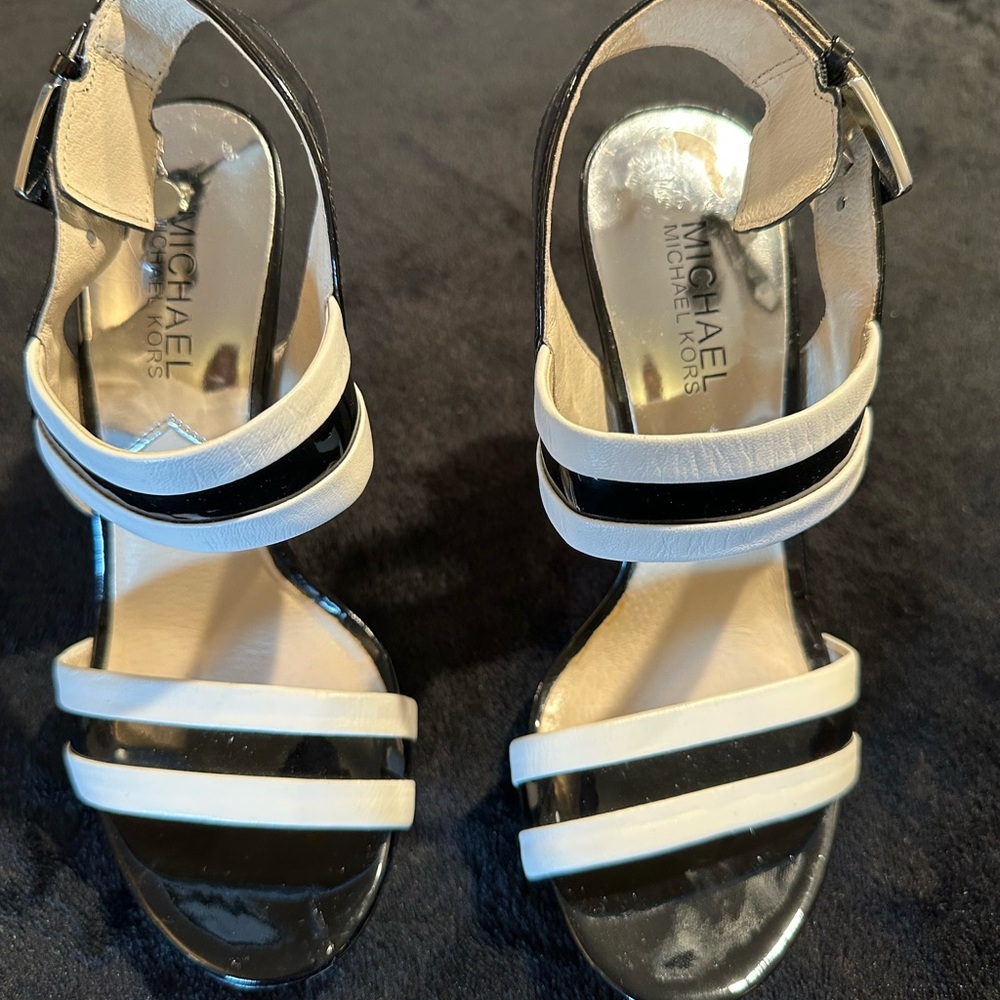Michael Kors Black and White Women's Sandals